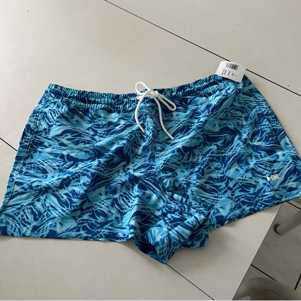 Humankind Blue Patterned Swim Trunks